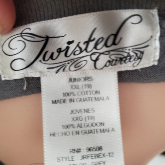 Black Twisted Country Tee, Junior XL - Picture 4 of 4